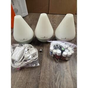 Young Living Dew Drop Ultrasonic Oil Diffusers Lot of 3 Plus Oils & Rollerball